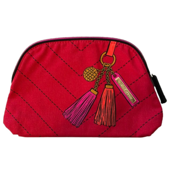 ESTÉE LAUDER Red Keychain Print Cosmetic/Toiletries Bag - Picture 1 of 5